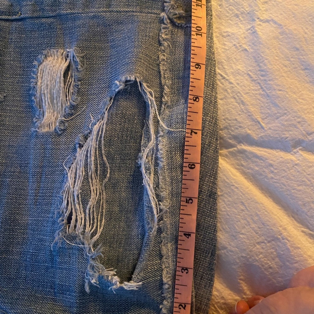 Treasure & Bond Blue Distressed Denim Jean Shorts - Picture 6 of 7